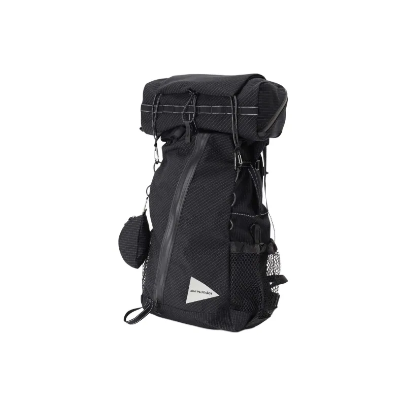 And Wander Polyester Backpack Unisex Black-23