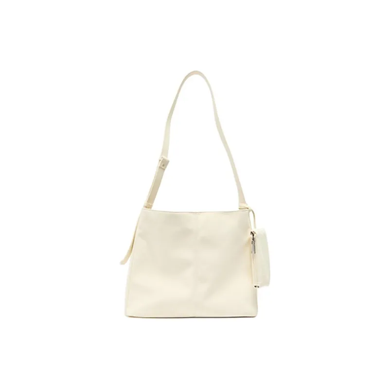 HAWA PU Tote Crossbody Bag, Shoulder Bag Women's Ivory White/Navy Blue-1
