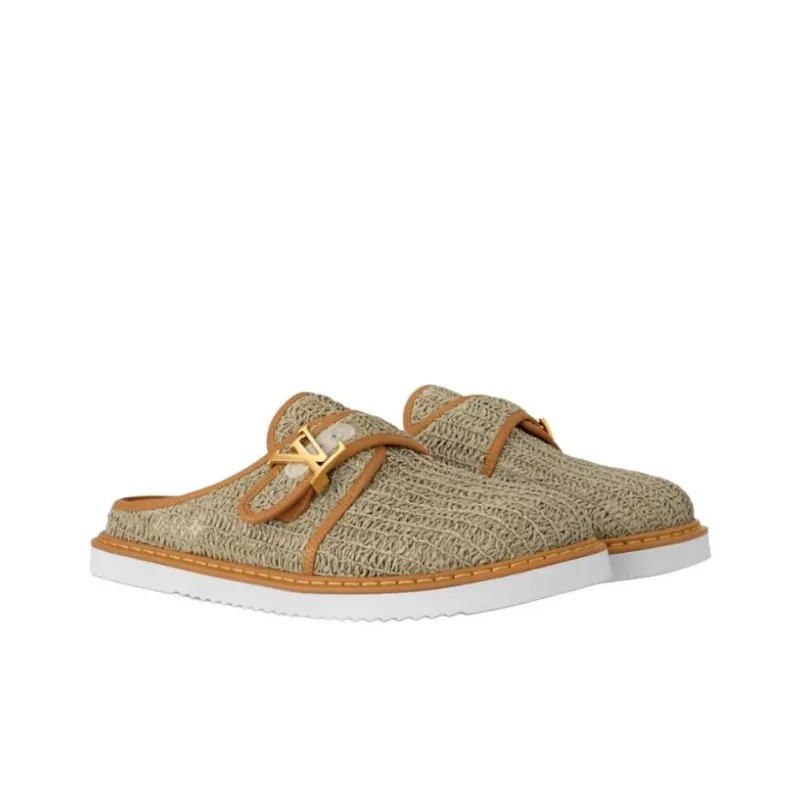 LOUIS VUITTON Easy Closed Toe Slippers Men's Umber-2