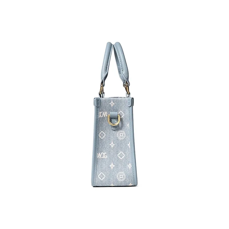 Teenmix PVC Crossbody Bag Small Square Bag Shoulder Bag Handbag Regular Women's Coffee/Ecru/Sky Blue-18