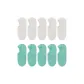 10 Pack (5 White+5 Mint Green)