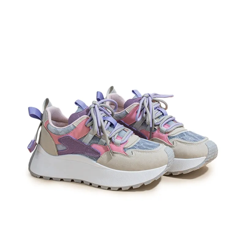 Gai Renpu Slip Resistant, Abrasion Resistant, Breathable Low Top Chunky Sneakers Women's-3