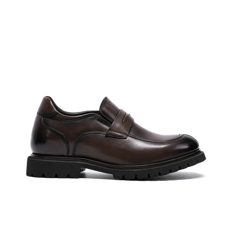 He Jinchang Dress Shoes Men's Vintage Brown-1
