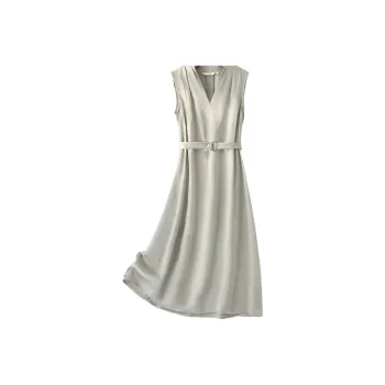 IHIMI Sleeveless Dress Women's Vintage Turquoise Green