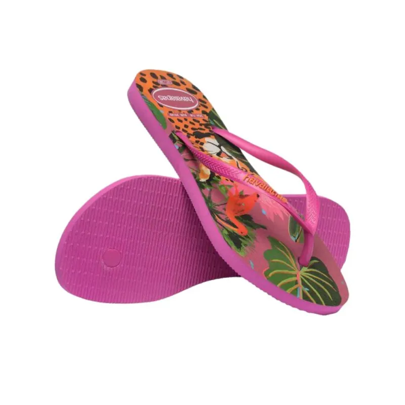 Havaianas Slim Summer Rubber Sole Abrasion Resistant Flip Flops Women's Purple-4