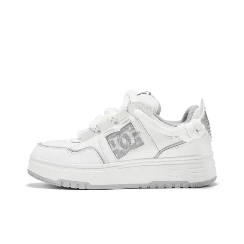 DC Shoes LNLAY CAS Low Top Skateboard Shoes Men's White Gray
