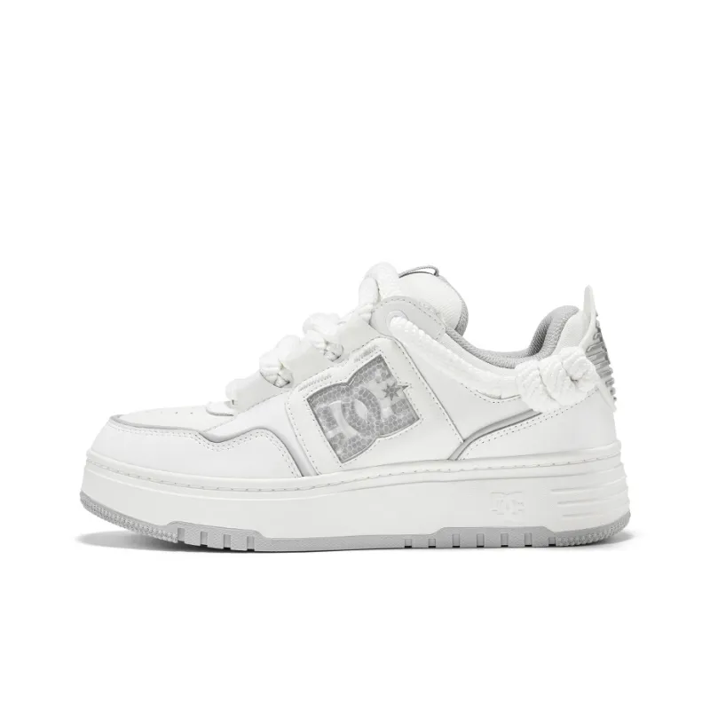 DC Shoes LNLAY CAS Low Top Skateboard Shoes Men's White Gray-0