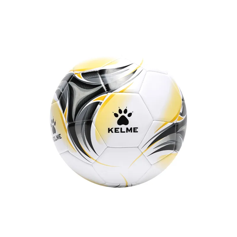 KELME Size 34, Size 5, Size Machine Stitched Soccer Ball PVC Unisex Black Gold-0