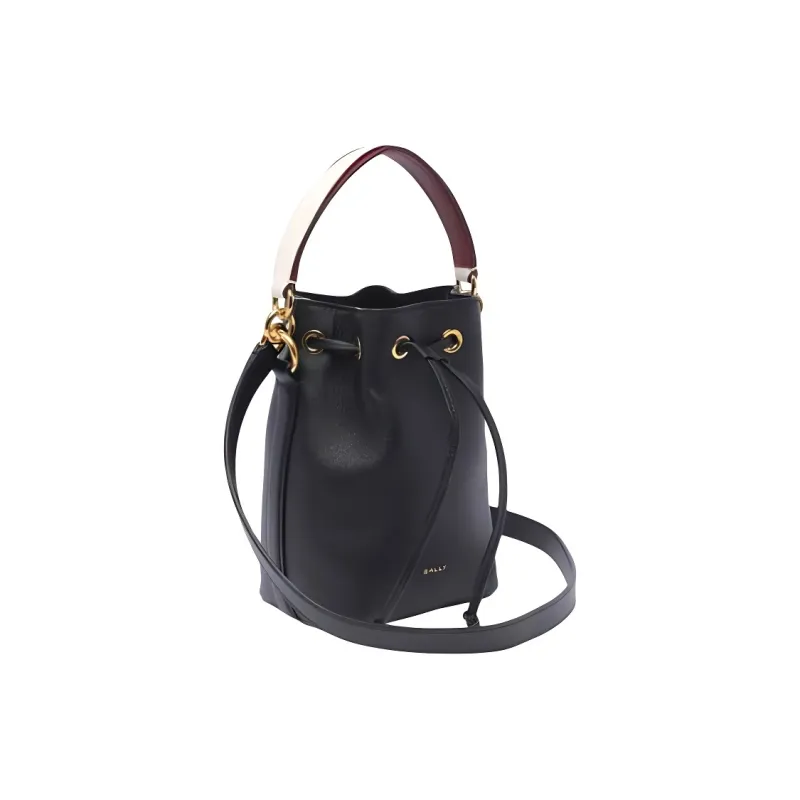 BALLY Logo Printed Drawstring Bucket Bag-1