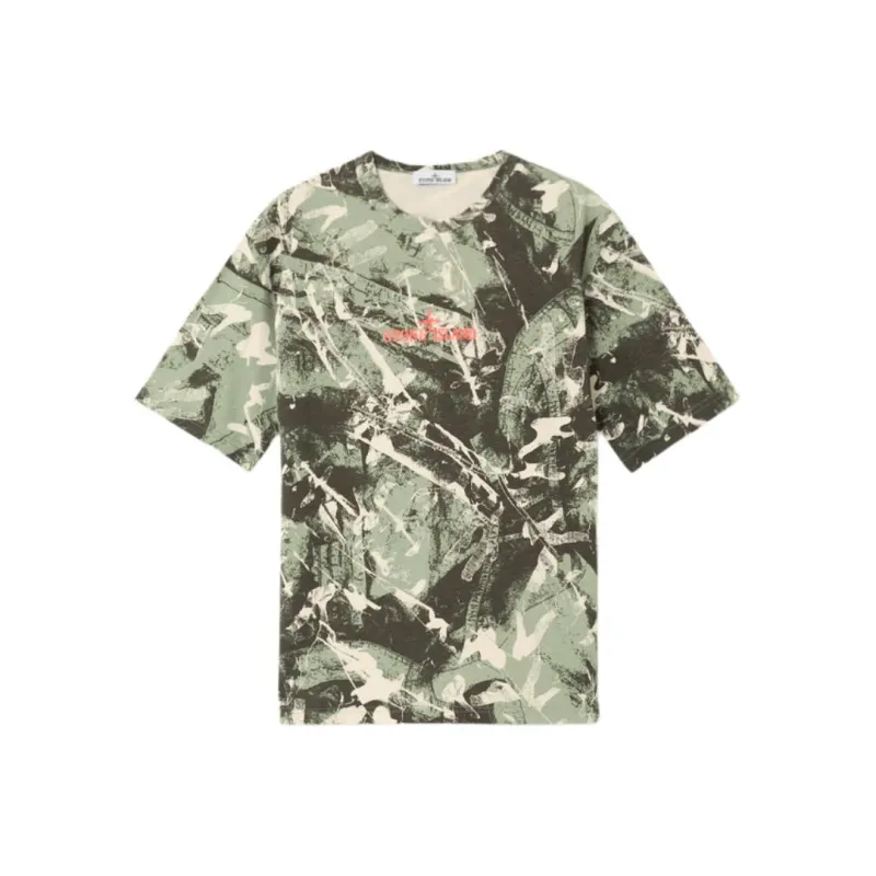 STONE ISLAND T Shirts Men Army Green-0