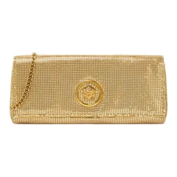 VERSACE La Medusa Metal Shoulder Bag Women's Gold