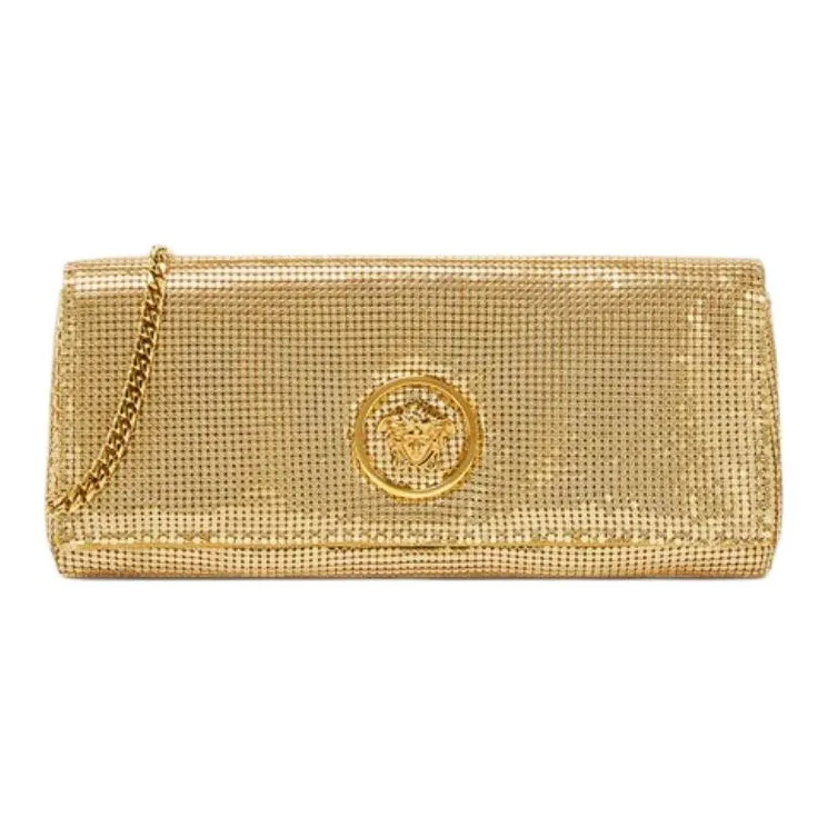 VERSACE La Medusa Metal Shoulder Bag Women's Gold-0