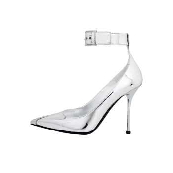 Alexander McQueen Slim Heel High Heels 10cm Women's Silver