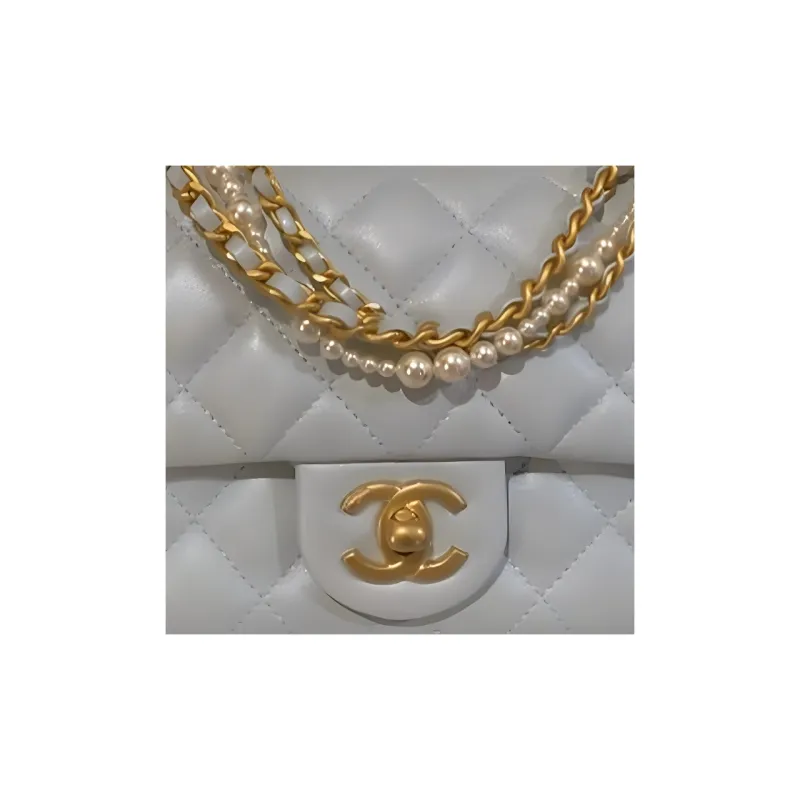 CHANEL Bright Lambskin Mini Square Flap Bag, Crossbody Bag, Shoulder Bag Mini Women's Light Blue-1