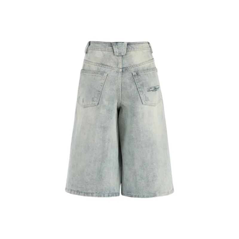 ZXZA Denim Shorts Women's Vintage Blue-1