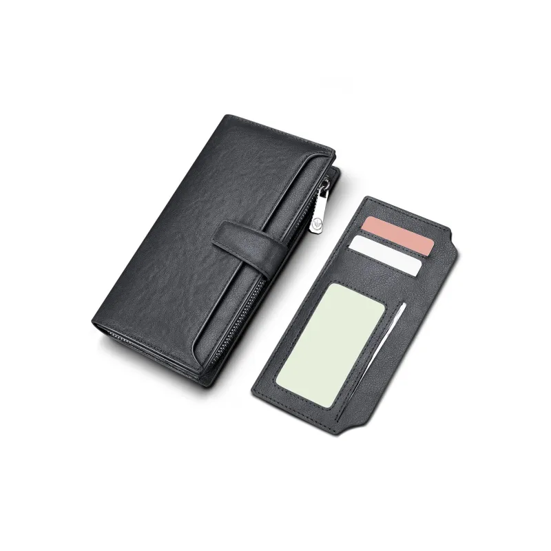 WilliamPOLO Cow Leather Wallet Men's Black/Coffee-4