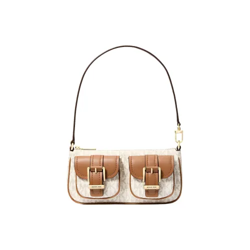 MICHAEL KORS Canvas Handbag, Shoulder Bag Small Size Women's Vanilla White