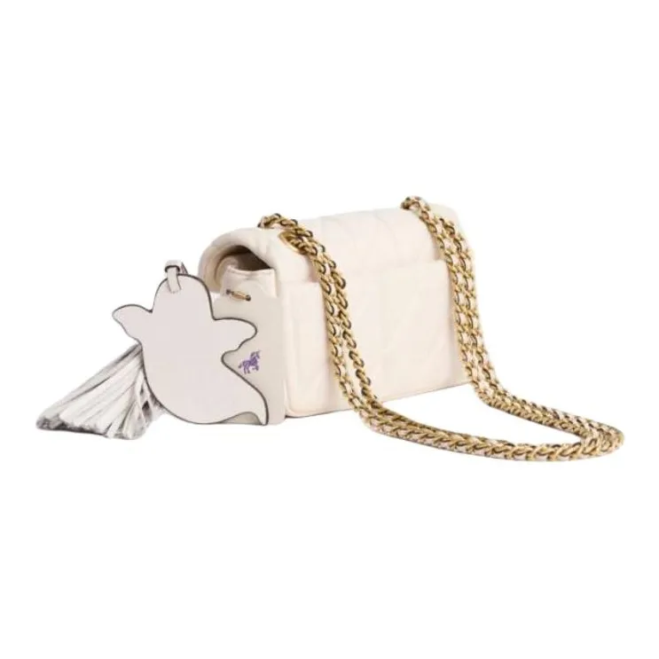 COACH Tabby Nappa Leather Shoulder Bag Medium Size Unisex Chalk-1