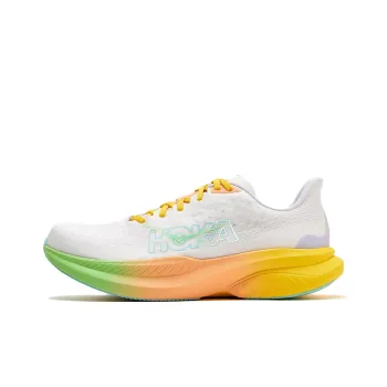 HOKA ONE ONE MACH 6 Anti Slip Wear Resistant Low Top Running Shoes Men's Frost White