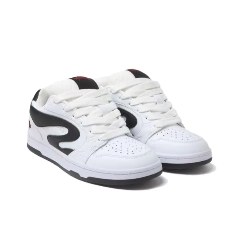 LIANGHUO Slip Resistant Cushioning With Impact Resistance Low Top Skateboard Shoes Women's White Black-3