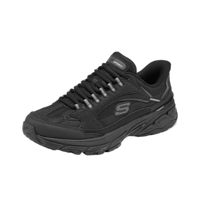 Skechers SPORT MENS Low Top Chunky Sneakers Men's Black-2