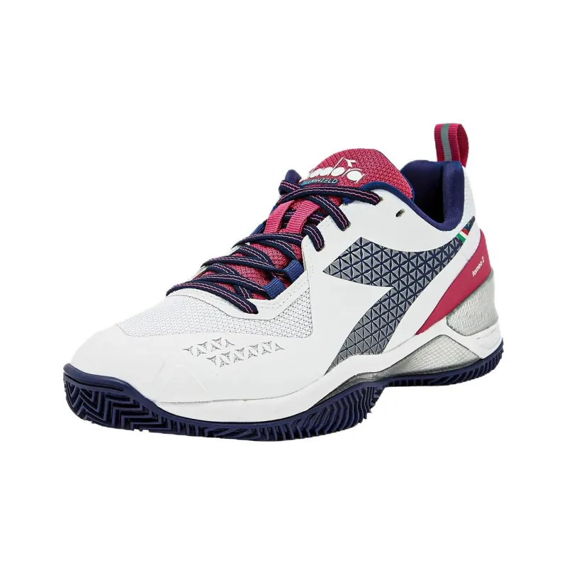 Diadora Anti Slip Wear Resistant Low Top Tennis Shoes Women's White-2