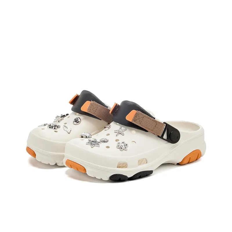 JOSINY Clogs Unisex White Orange-2