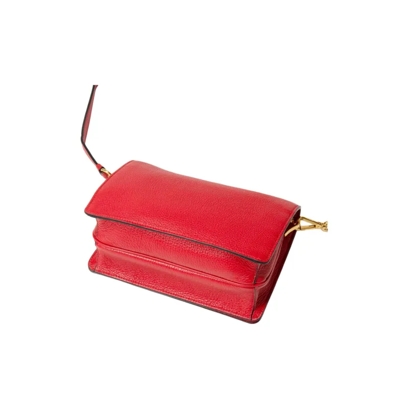 PRADA Calfskin Crossbody Bag Women's Red-1