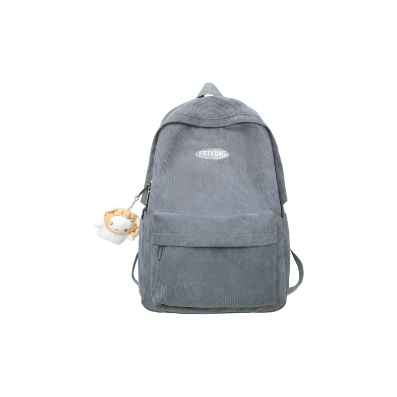 BUBM Corduroy Backpack Regular Unisex Black/Khaki/Brown/Gray-0