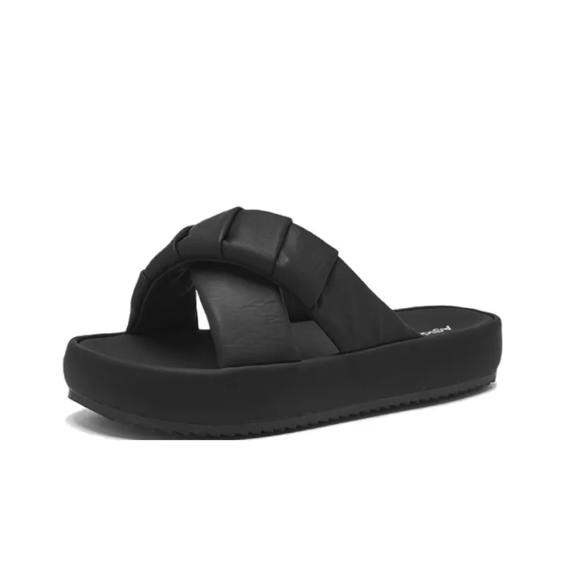 AGSDON Slide Slippers Women's Beige/Black/Yellow-15