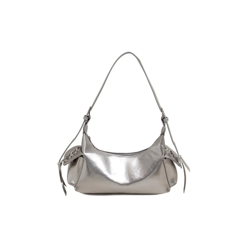 BAODIDAISHU PU Shoulder Bag Regular Women's White/Silver/Blue/Yellow/Red/Black/Denim Blue-7