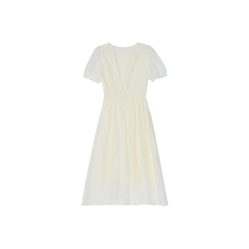 Wen Shan Short Sleeved Dress Women's White-1