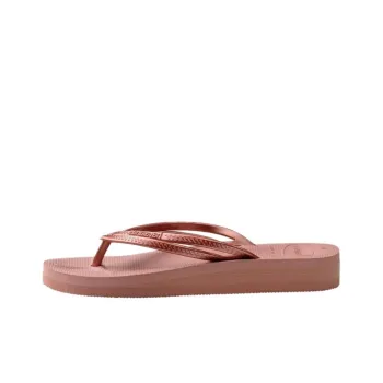Havaianas Wedges Rubber Sole Abrasion Resistant Flip Flops Women's Pink