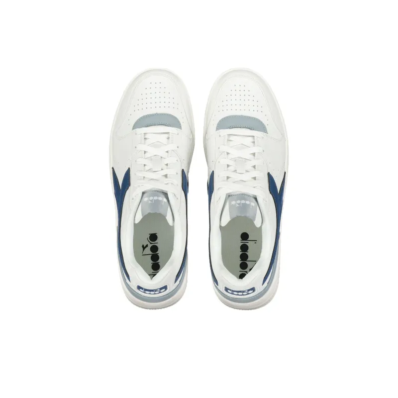 Diadora Anti Slip Wear Resistant Low Top Skateboard Shoes Men's White-3