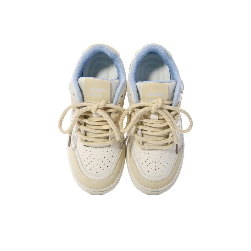The New Age Family Low Top Skateboard Shoes Women's Light Yellow-2