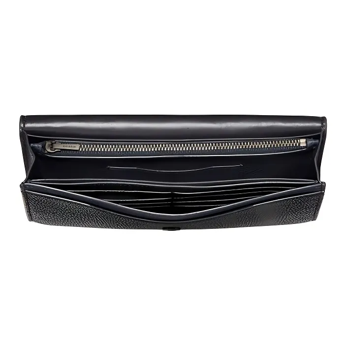COACH Multifunction Wallet Leather Multifunction Flap Wallet Detachable Men's Black & Midnight Blue-4