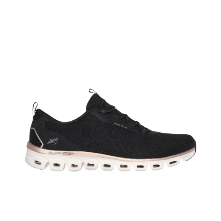 Skechers Low Top Casual Shoes Women's Black Rose Gold-1
