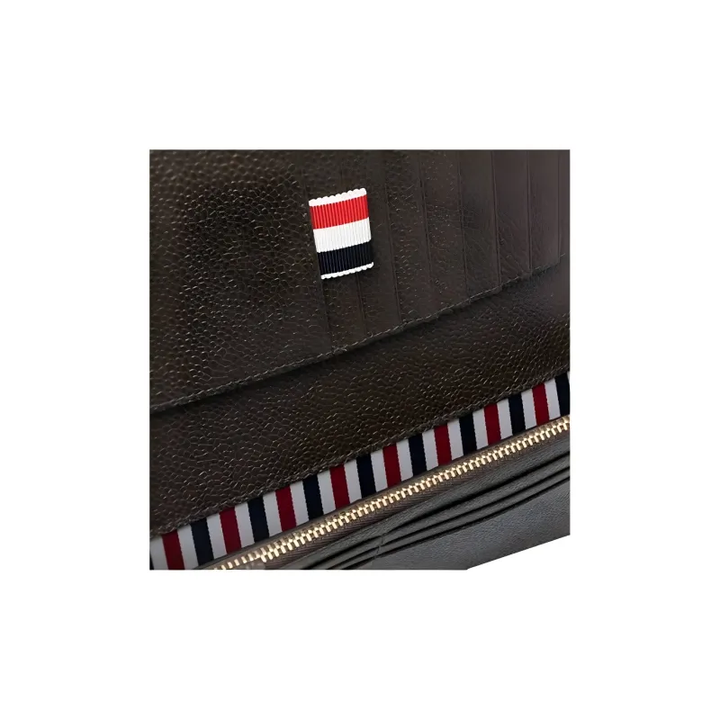 THOM BROWNE· Pebble Textured Calfskin Wallet Large Size Men's Cedar Brown-4