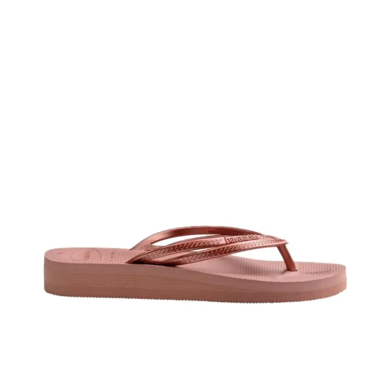 Havaianas Wedges Rubber Sole Abrasion Resistant Flip Flops Women's Pink-1