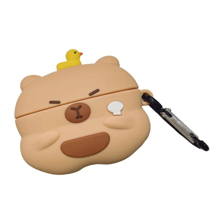 Baohuguang Compatibility Apple AirPods Pro/1/2/Pro/3 TPU Fashion Minimalist Style Capybara Bluetooth Earphone Case/Set-1