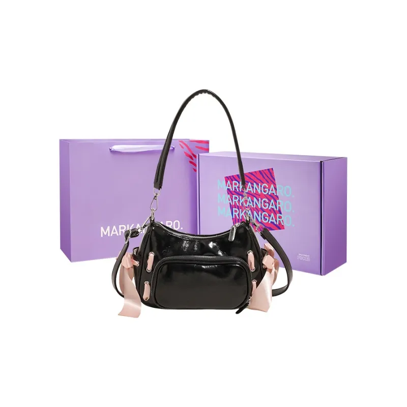 MARKANGARO PU Portable Underarm Shoulder Bag Women's Blue/Purple/Pink/Black/White-29
