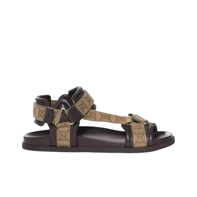 GUCCI One Strap Sandals Men's Brown-1