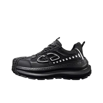 Ruomini Breathable Low Top Chunky Sneakers Men's Black
