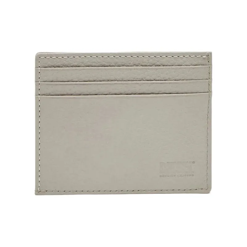 DIESEL Grain Leather Card Holder Men's Gray-1