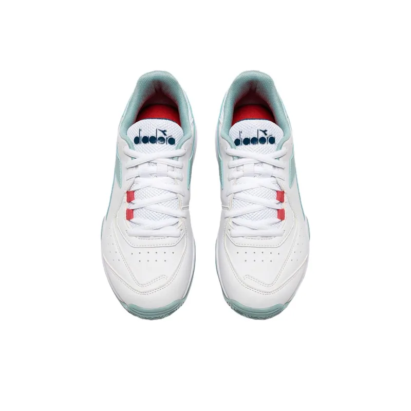Diadora Anti Slip Wear Resistant Low Top Tennis Shoes Women's White-2