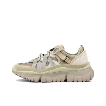 ZSBELLA Anti Slip And Wear Resistant Height Increasing Low Top Chunky Sneakers Women's Khaki