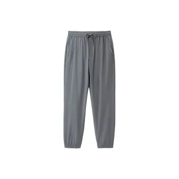 ARTSDON Casual Pants Men Light Gray Stripes