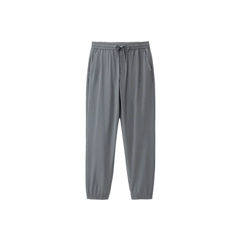 ARTSDON Casual Pants Men Light Gray Stripes-0