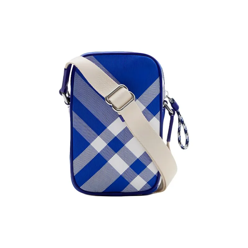 Burberry Polyamide Patchwork Leather Cell Phone Pouch Shoulder Bag Crossbody Bag Kids' Knight Blue-2