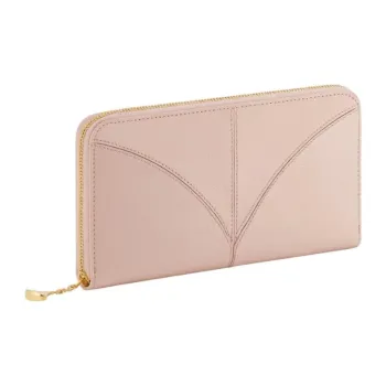 BVLGARI Goatskin Wallet Tubas Women's Pink